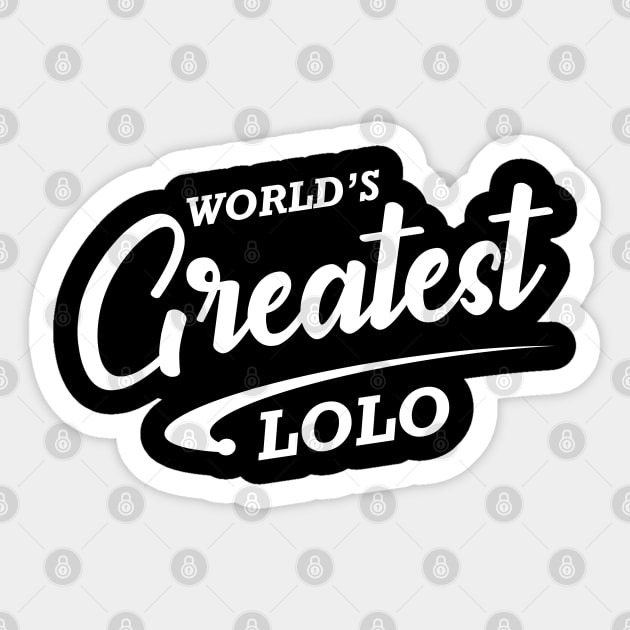 Lolo - World's greatest lolo Sticker by KC Happy Shop